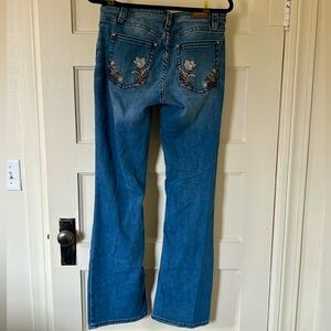 Shyanne Blue Floral Embroidered Flare Jeans